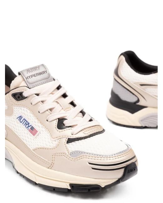 Autry White Baskets Hyperway À Empiècements En Mesh