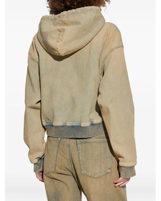 DIESEL Natural De-Giri-Crop Jogg Zip-Up Hoodie