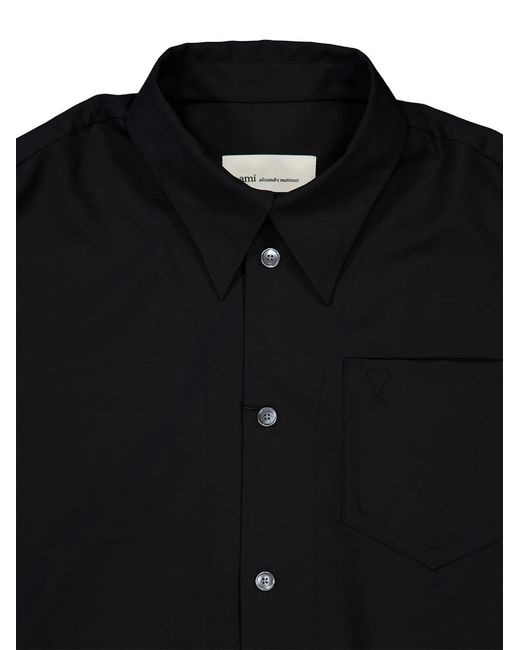 AMI Blue Sharp-Collar Shirt