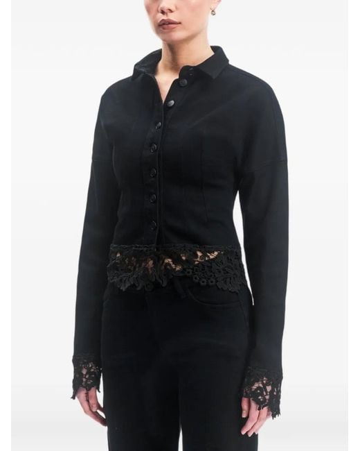OW Collection Black Chemise Eldora Bordée De Dentelle
