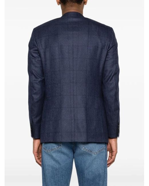 Canali Blue Check Pattern Blazer for men