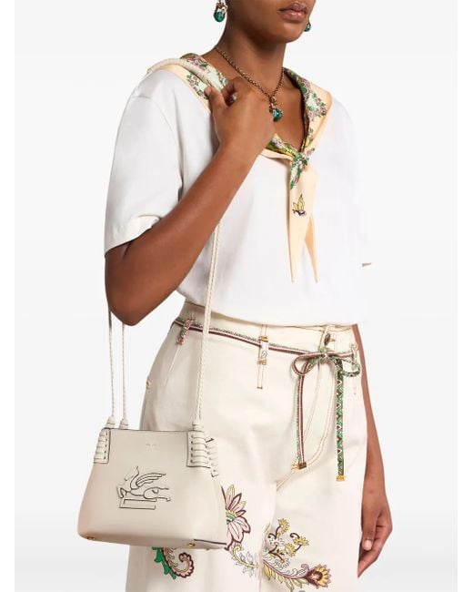 Etro White Mini Libra Tote Bag