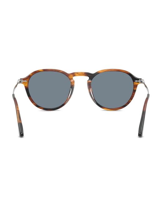 Persol Blue Tortoiseshell Round-Frame Sunglasses