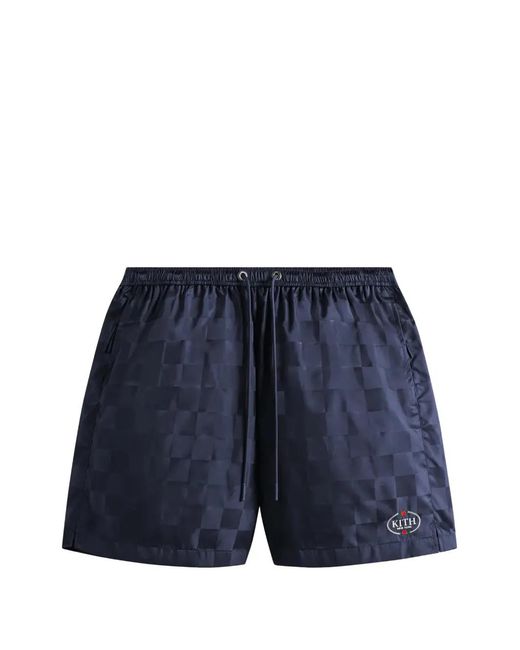 Kith Blue Collins Checkered Shorts for men