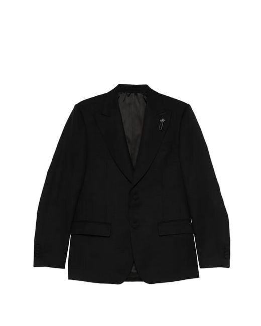 Lardini Black Peaked-Lapel Jacket for men