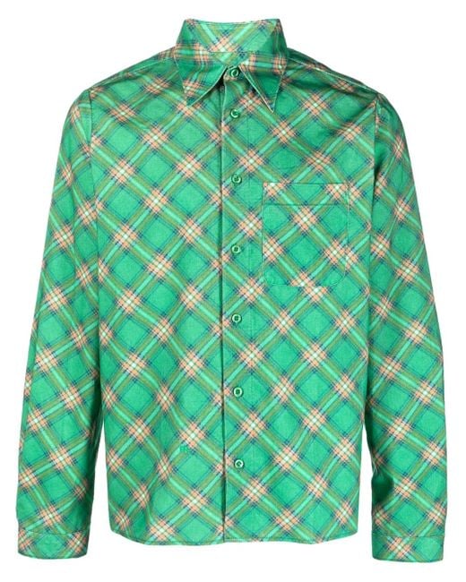 Camicia A Coste di ERL in Green da Uomo