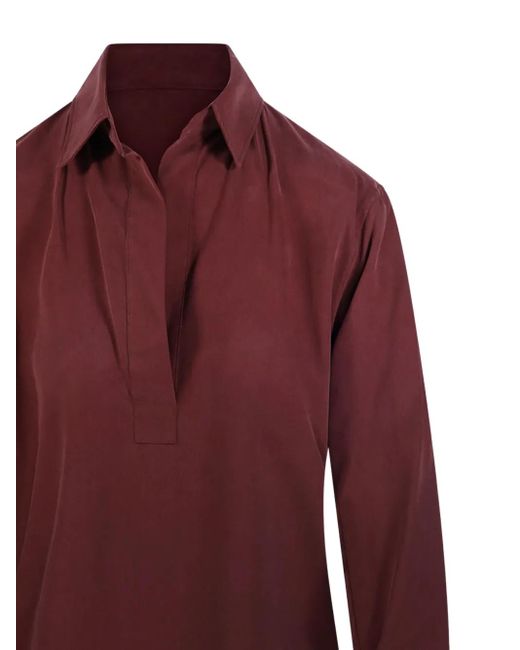 Max Mara Mirko Blouse Met Lange Mouwen En Kraag in het Red