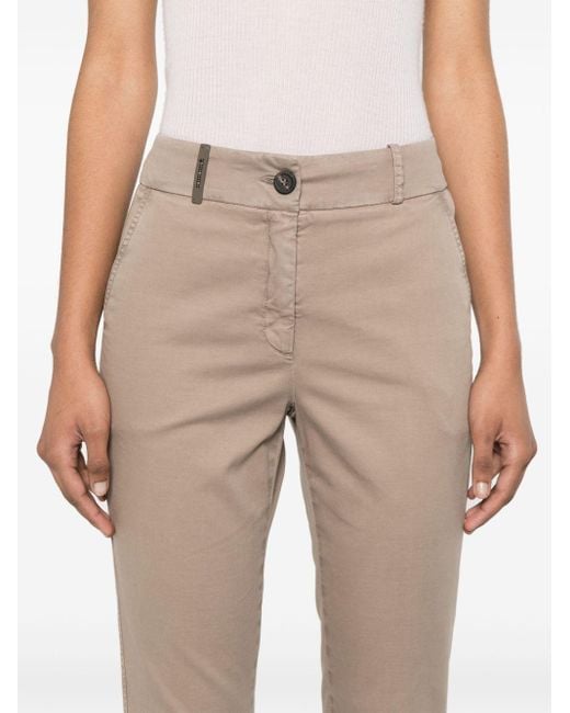 Peserico Pressed-crease Tapered Trousers Natural