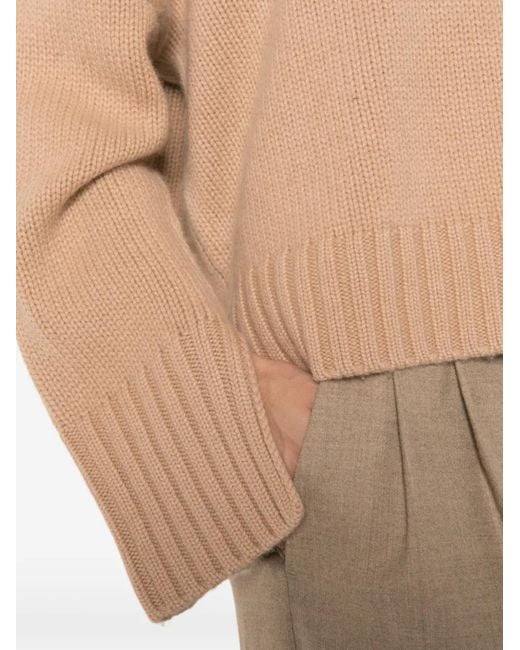 Pull À Bords Côtelés Soft Goat en coloris Natural
