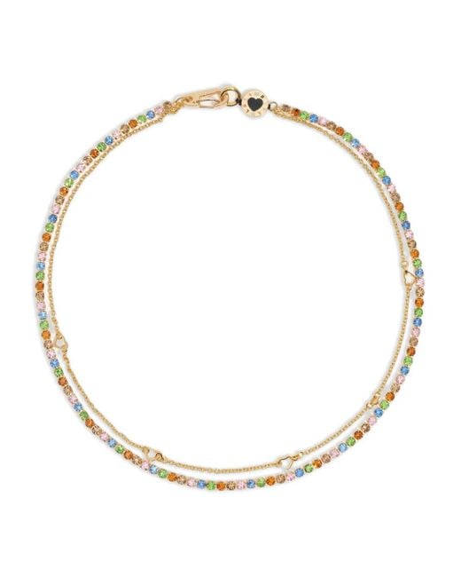 Bimba Y Lola Metallic Heart-Charm Stones Necklace