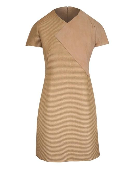 Akris Natural Asymmetric-Panel Minidress