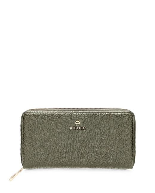 Aigner Green Ivy Logo-Plaque Wallet