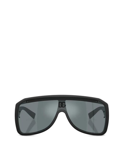Dolce & Gabbana Gray Dg Logo-Plaque Sunglasses