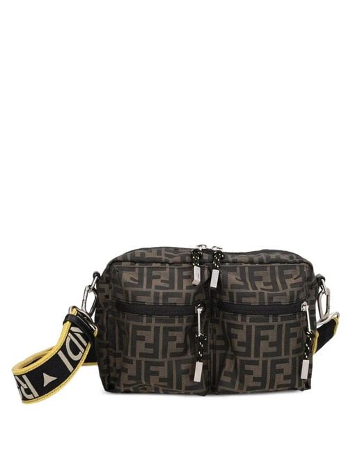 Fendi Black Ff Logo-Print Camera Bag for men