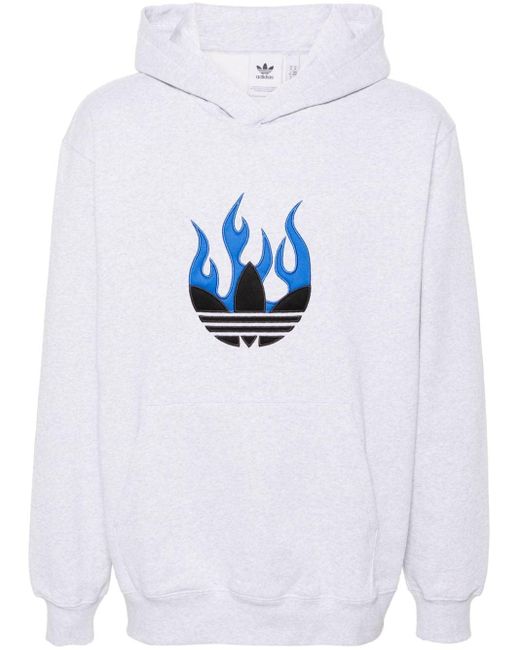 Adidas Kapuzenjacke mit Flammen-Print in Blue für Herren