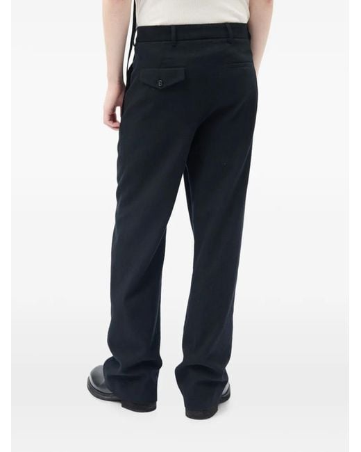Ann Demeulemeester Black Brushed-Wool Trousers for men