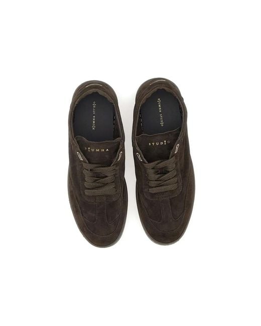 PIUMESTUDIO Brown Suede Sneakers for men
