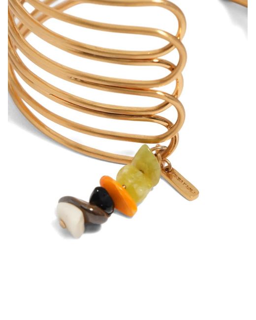 Bimba Y Lola Metallic Layered Beaded Cuff Bracelet
