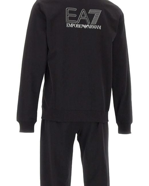 Chándal Con Logo Y Cremallera EA7 de hombre de color Black
