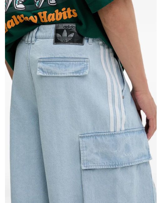 Adidas Blue Short Adilenium Season 5 À Poches Cargo En Jean for men