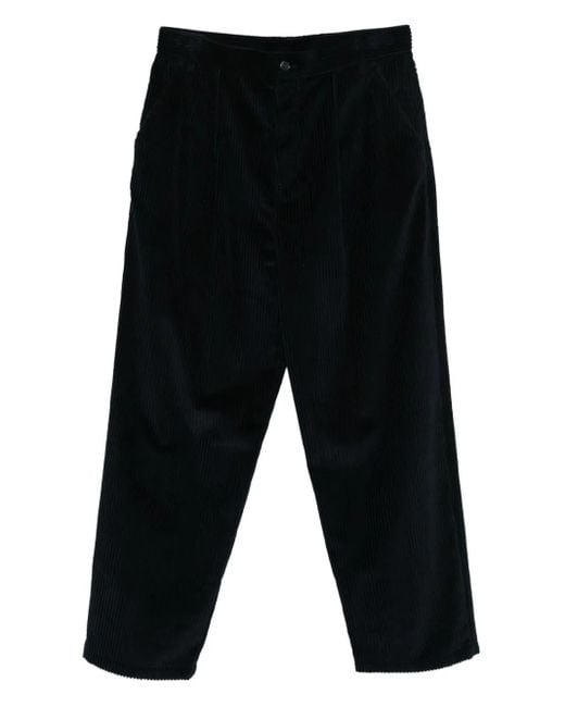 Moschino Black Pleat-Detail Corduroy Trousers for men