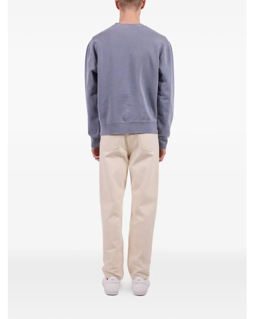 A.P.C. Blue Logo-Print Sweatshirt for men