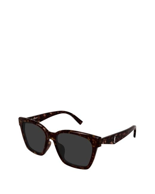 Saint Laurent Black Tortoiseshell-Effect Sunglasses
