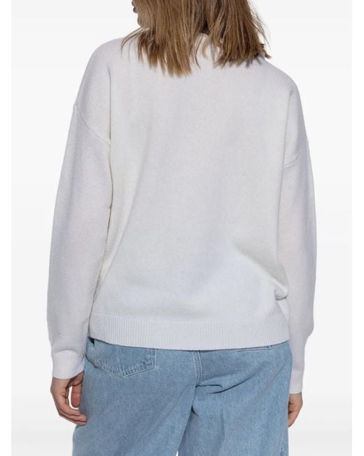 Max Mara Gray Pullover Mit Monogrammmuster