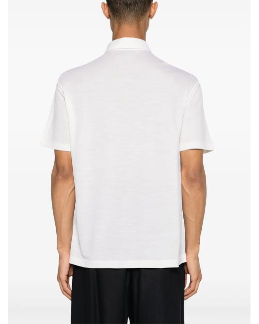Polo En Laine À Logo Brodé Brioni pour homme en coloris White