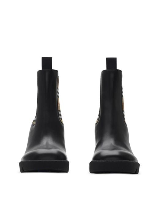 Burberry Black Leather Ankle Boot