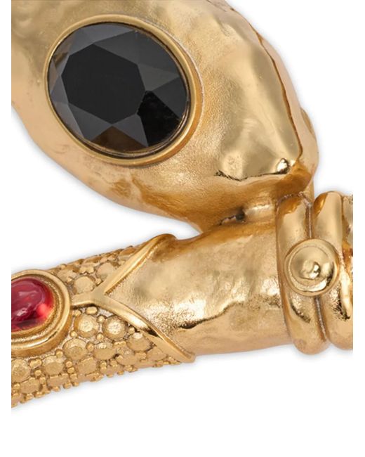 RUBYCA Living Memory – Collana Medaglione Galleggiante A Forma Di Serpente Con Cristallo, Catena Brasiliana, Vuota Per Inserire Ciondoli E Ricordi