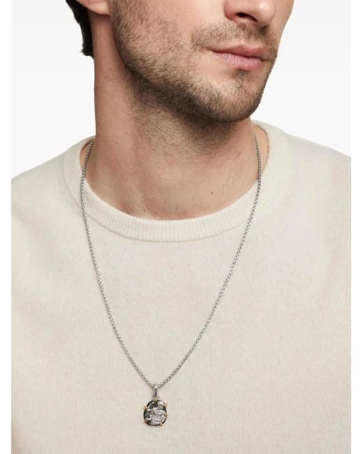 David Yurman White 18Kt And Sterling Libra Amulet (33Mm) for men