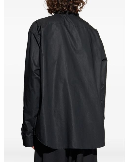 Balenciaga Black Logo-Embroidered Button-Down Shirt for men