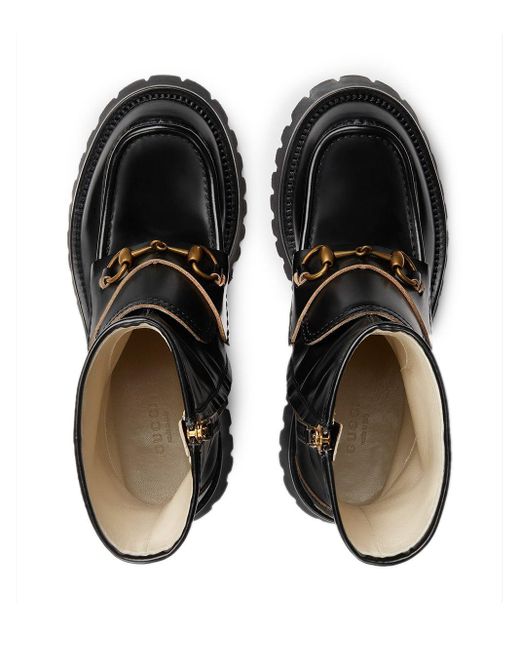 Gucci Enkellaarzen met plateauzool Bruin - Schoenen.nl