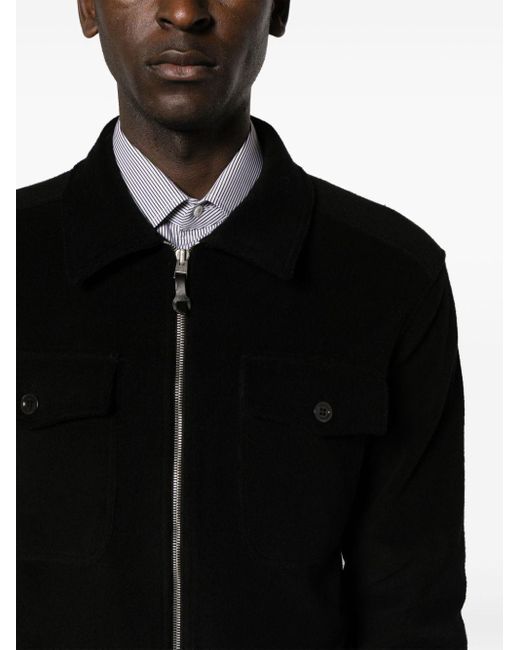 Tom Ford Black Towelling Zip-up Shirt Jacket for men