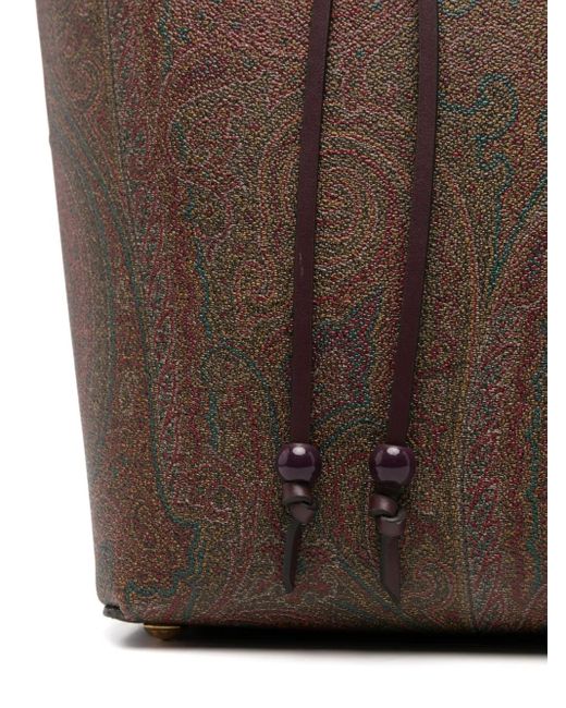 Etro Brown Paisley-Jacquard Shoulder Bag