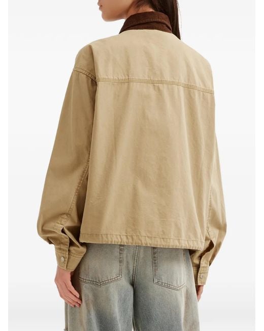 Izzue Natural Corduroy-Collar Overshirt
