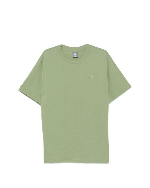 New Balance Green Athletics Cotton T-Shirt for men