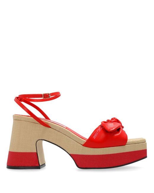 Jimmy Choo Red Ricia 95mm Sandals