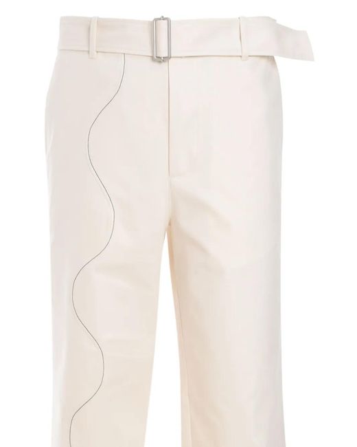 MSGM White Straight-Leg Trousers for men