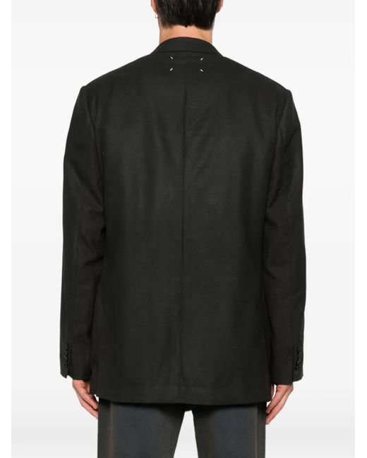 Maison Margiela Black Button-Fasteninf Blazer for men