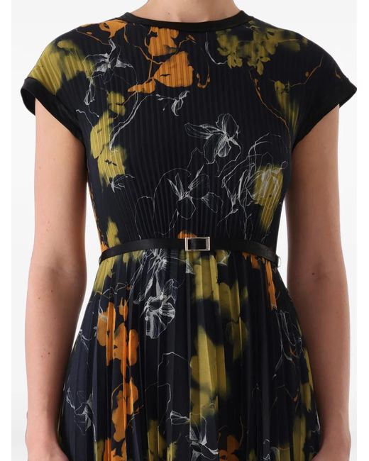 Jason Wu Black Michelle Floral-Print Midi Dress