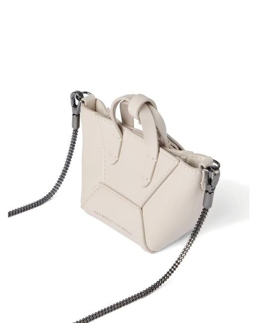 Brunello Cucinelli White Leather Mini Bag