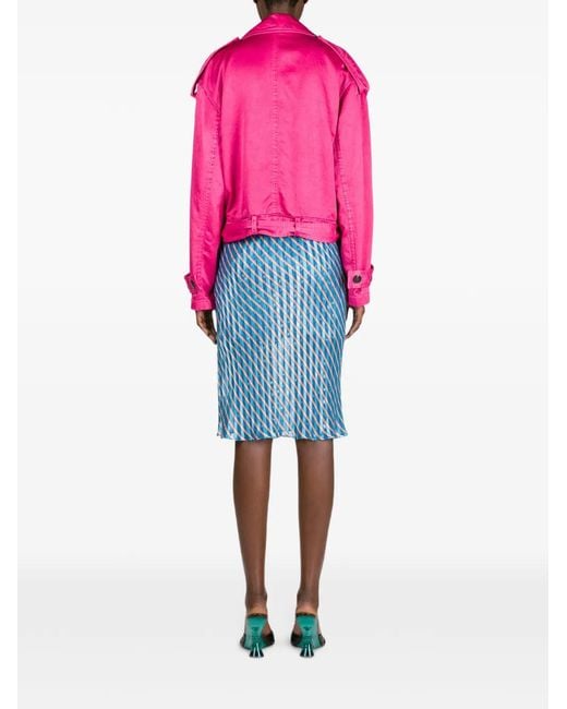 Dries Van Noten Pink Overdyed Biker Jacket