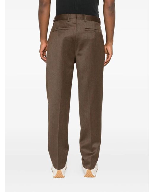 Zegna Brown Tailored Wool Trousers for men