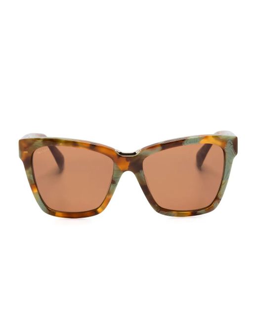 Max Mara Eyewear スクエアフレーム サングラス Brown