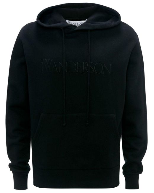 J.W. Anderson Blue Logo-embroidered Cotton Hoodie for men