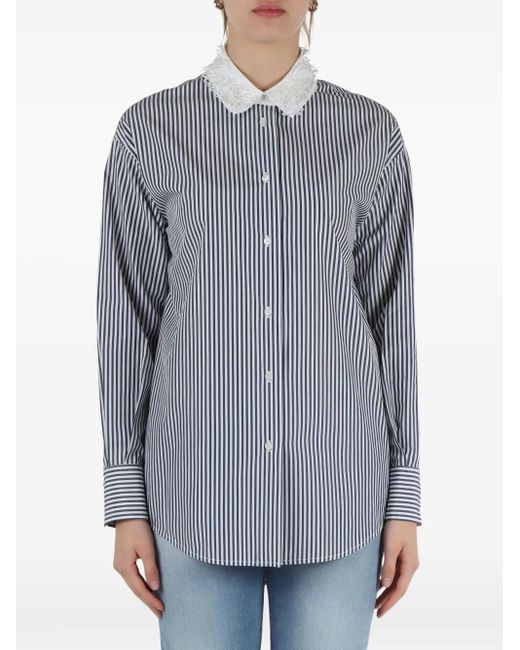 Fabiana Filippi Blue Stripe-Pattern Shirt