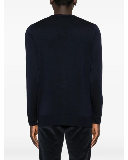 Canali Black Button V-Neck Cardigan for men