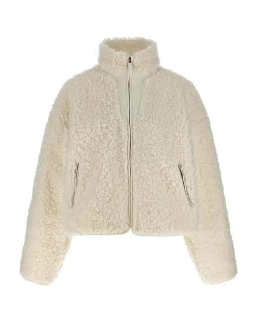 Entire studios Natural Teddy-Texture Zip-Front Jacket
